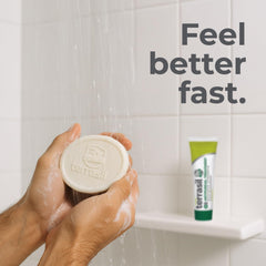 terrasil cream being applied to hand demonstrating targeted relief