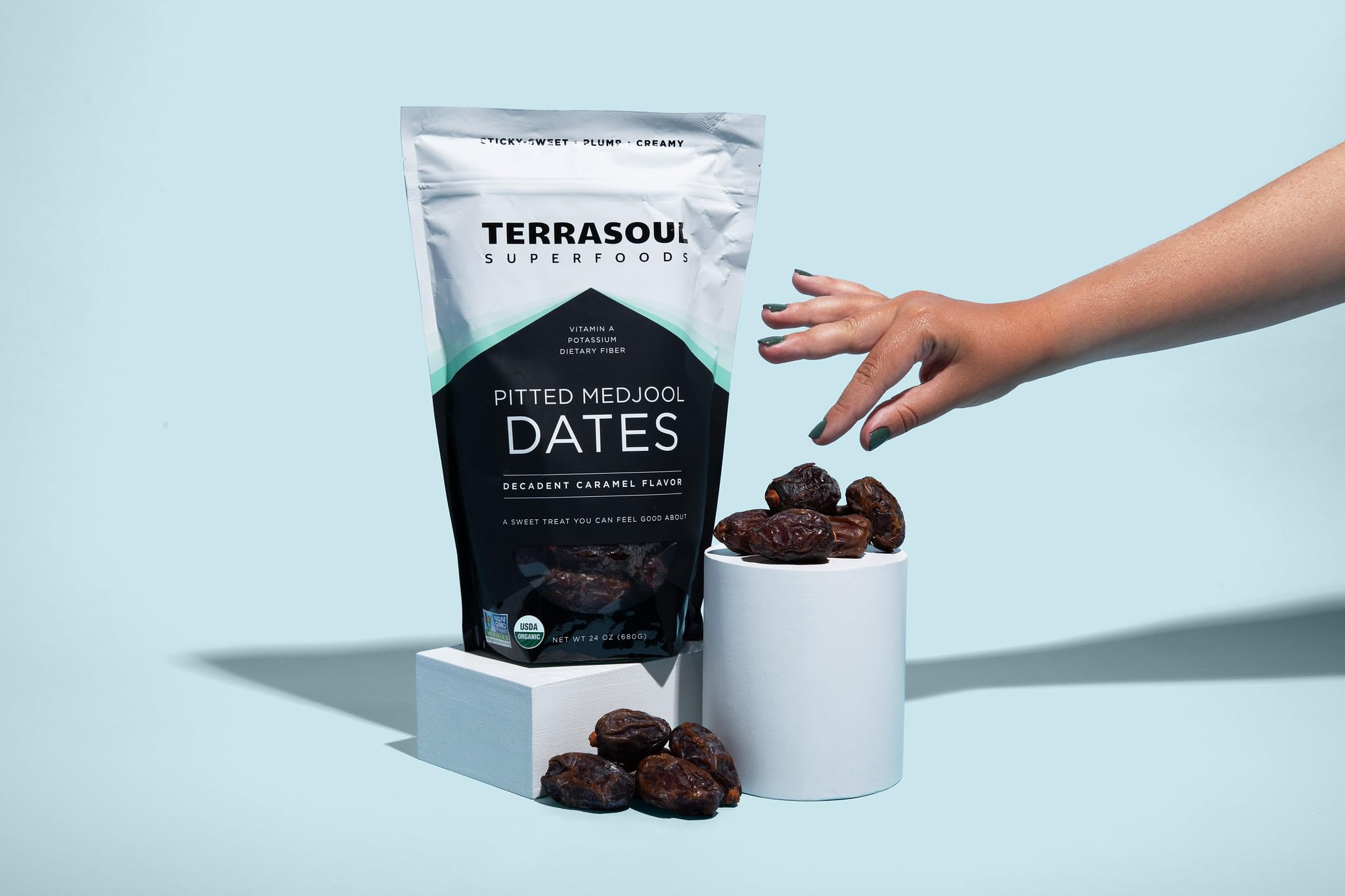 Terrasoul Superfoods served on board in kitchen illustrating versatile recipe use