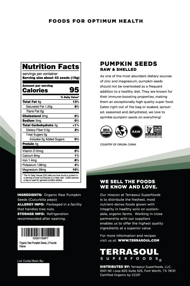 Terrasoul Superfoods close-up of raw pepitas texture and natural color