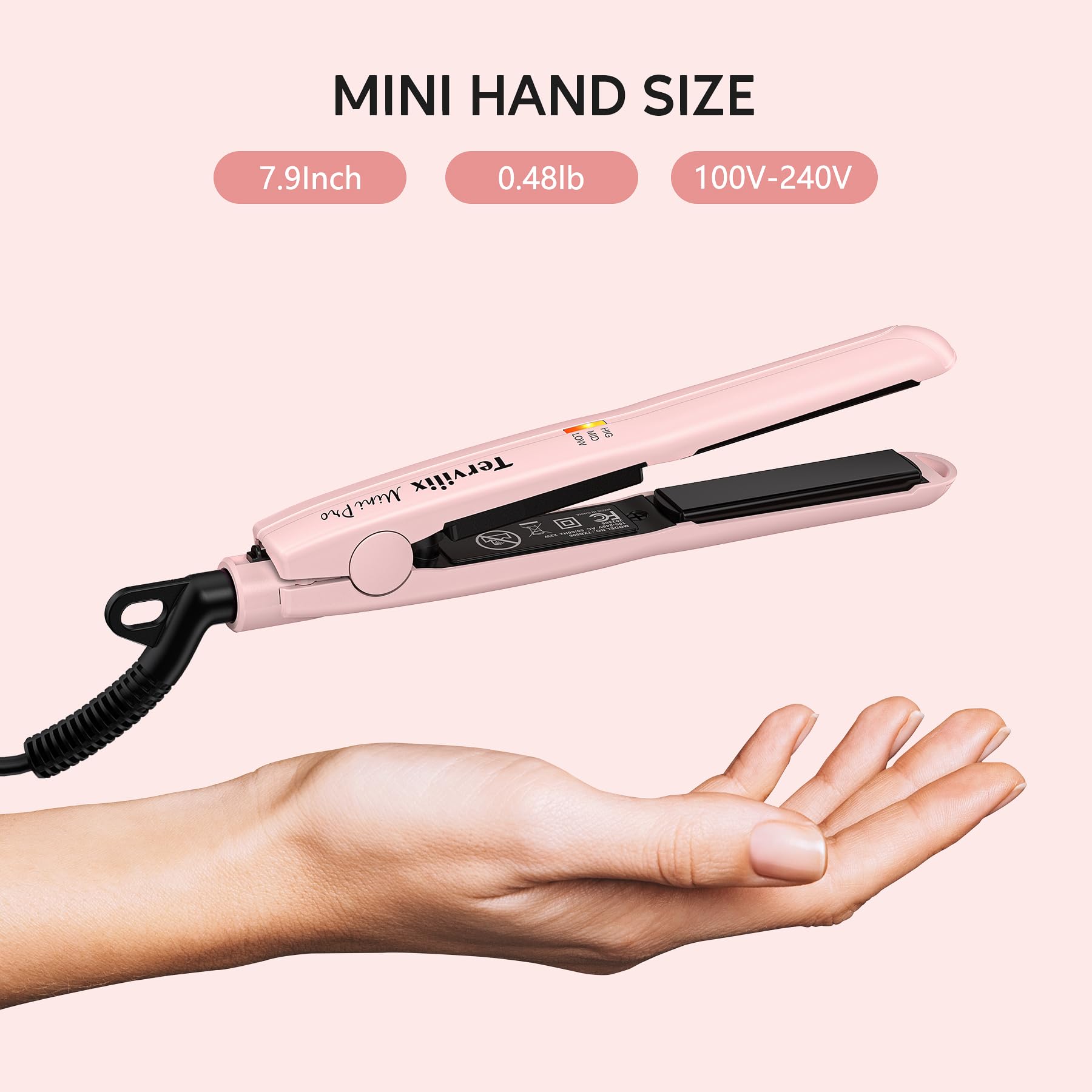 Terviiix held in hand illustrating compact size and easy packing benefit