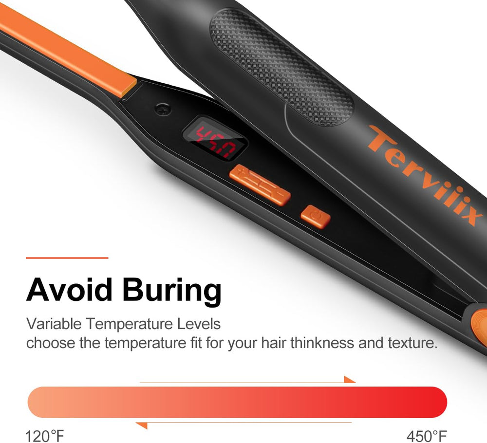 Terviiix plate close-up ceramic tourmaline for smoother, frizz-reduced hair