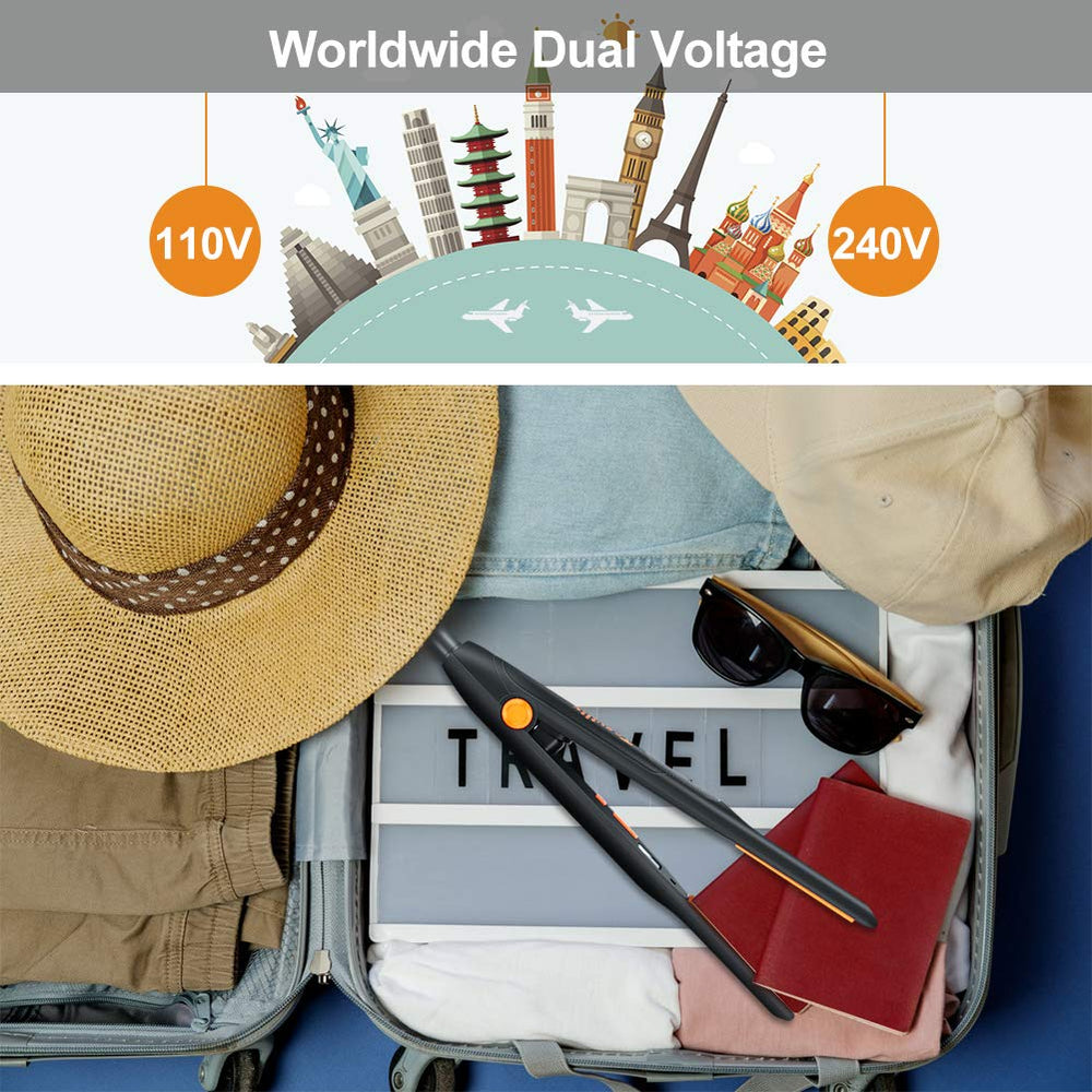 Terviiix velvet travel pouch and iron for neat storage and secure transport