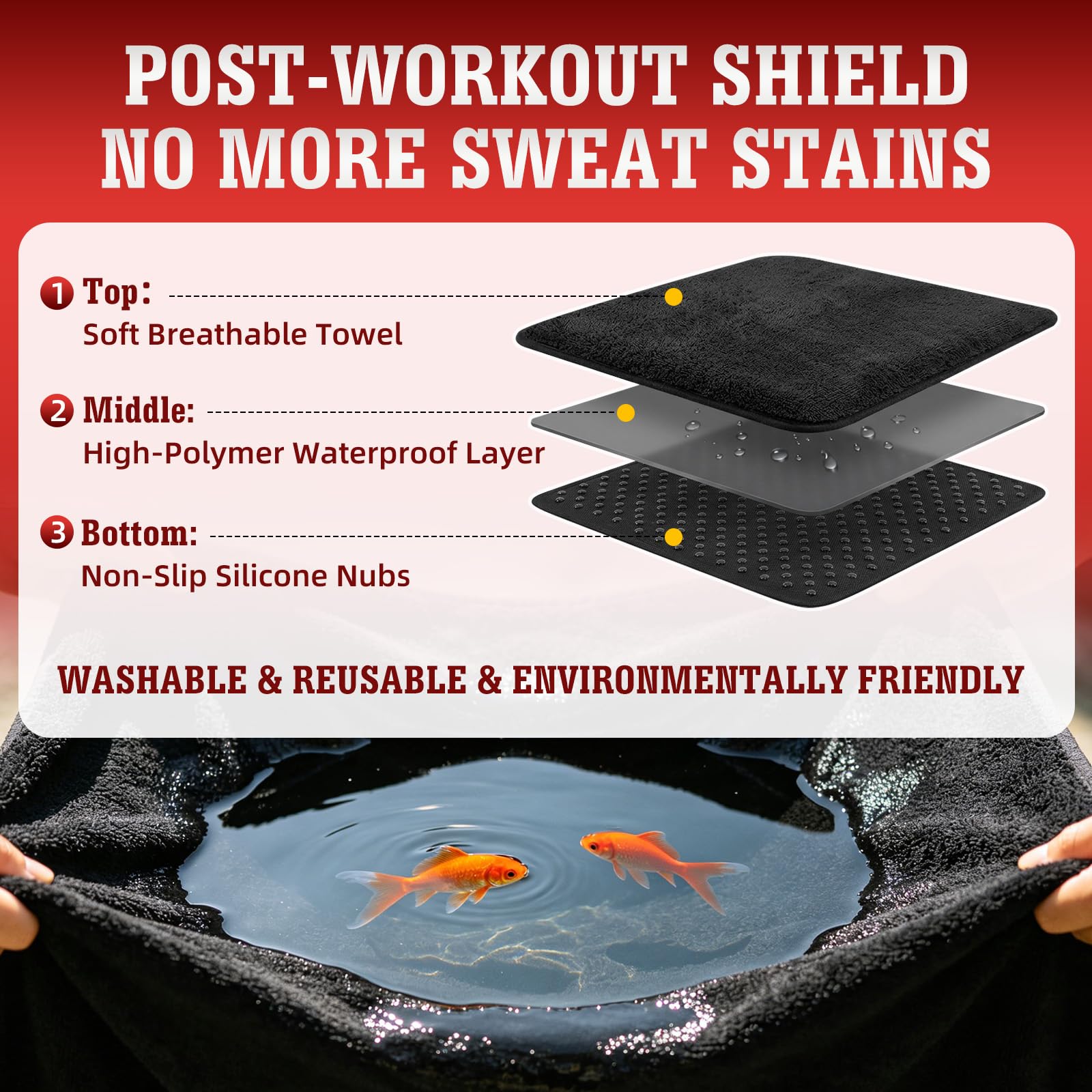 TESFEEL non-slip backing detail highlighting grip to reduce sliding while driving