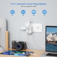 TESSAN adapter packed in suitcase demonstrating portability and packing benefit