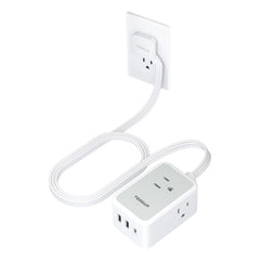 TESSAN front view showing three outlets and three USB ports for compact charging