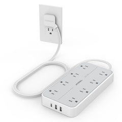 TESSAN front view showing eight AC outlets and three USB ports for versatile charging