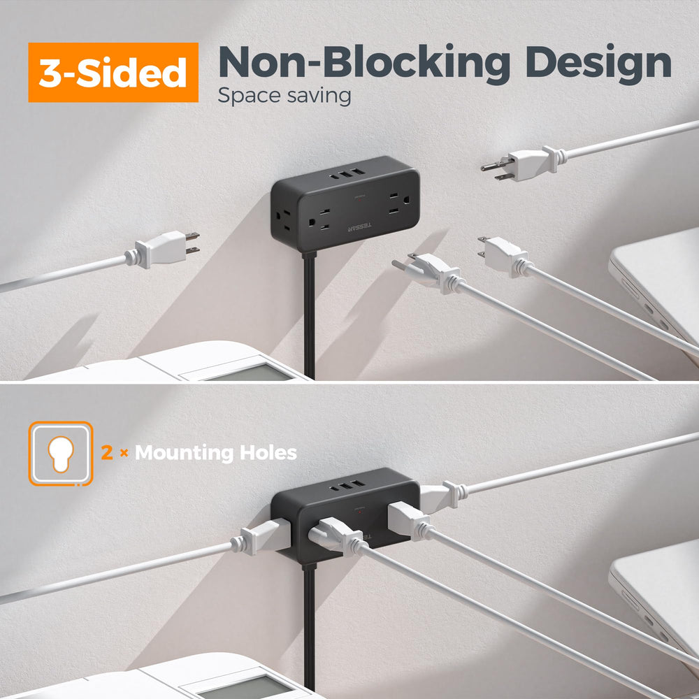 TESSAN beside laptop showing size comparison and suitability for home office setups