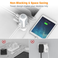 TESSAN surge protection switch and label showing safety features and easy power control