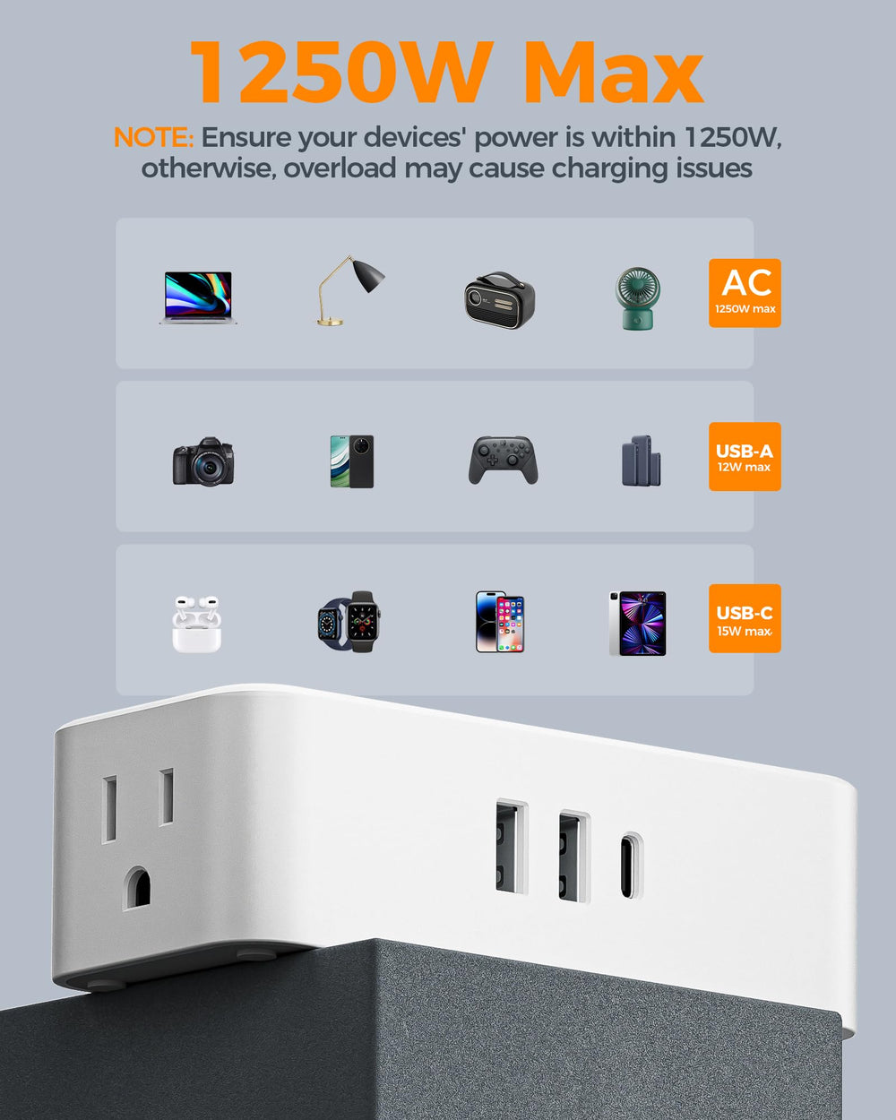 TESSAN mounted under desk demonstrating tidy cable management and practicality