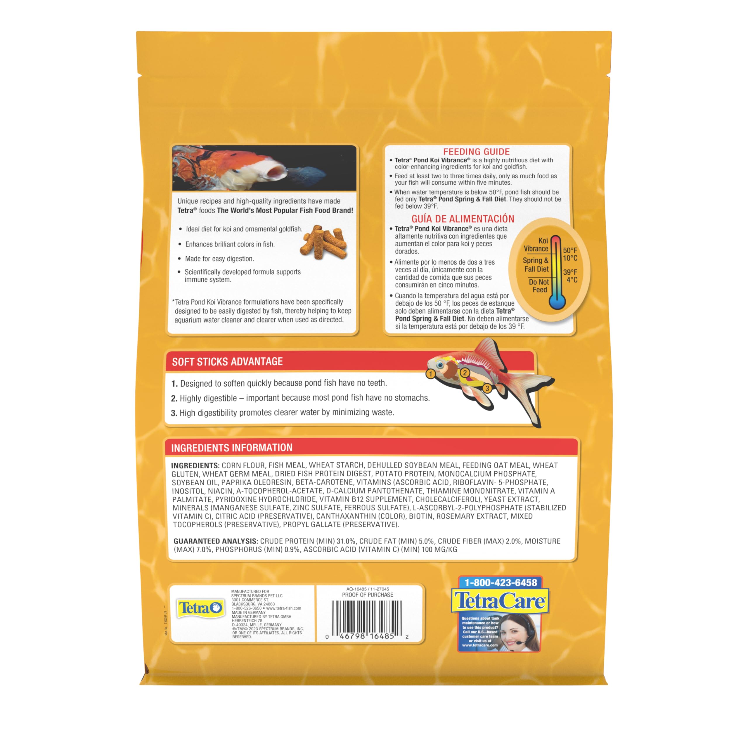 Tetra nutrition label detail highlighting balanced ingredients benefit