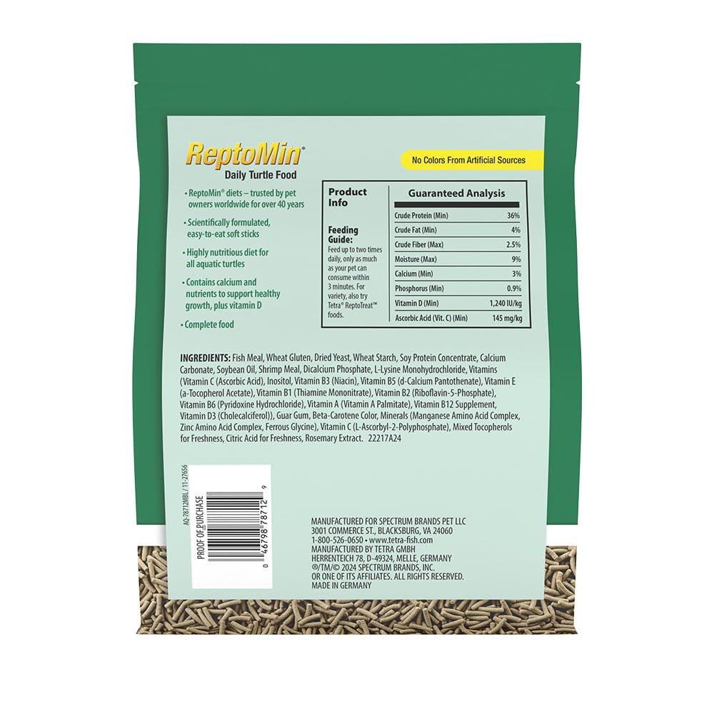 Tetra ReptoMin close-up of floating food sticks highlighting palatable texture