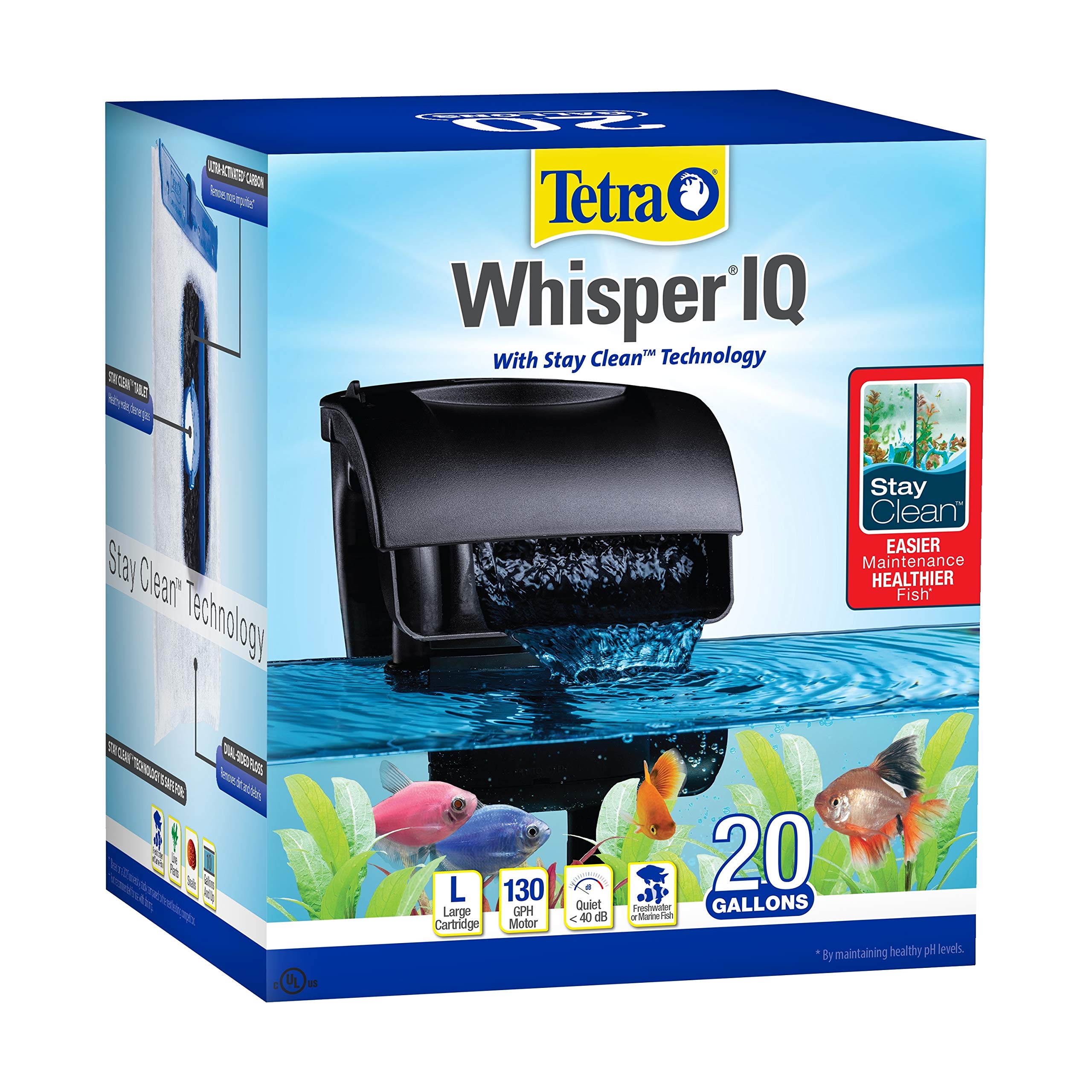 Tetra Whisper IQ front view showing compact hang-on-back design and quiet operation