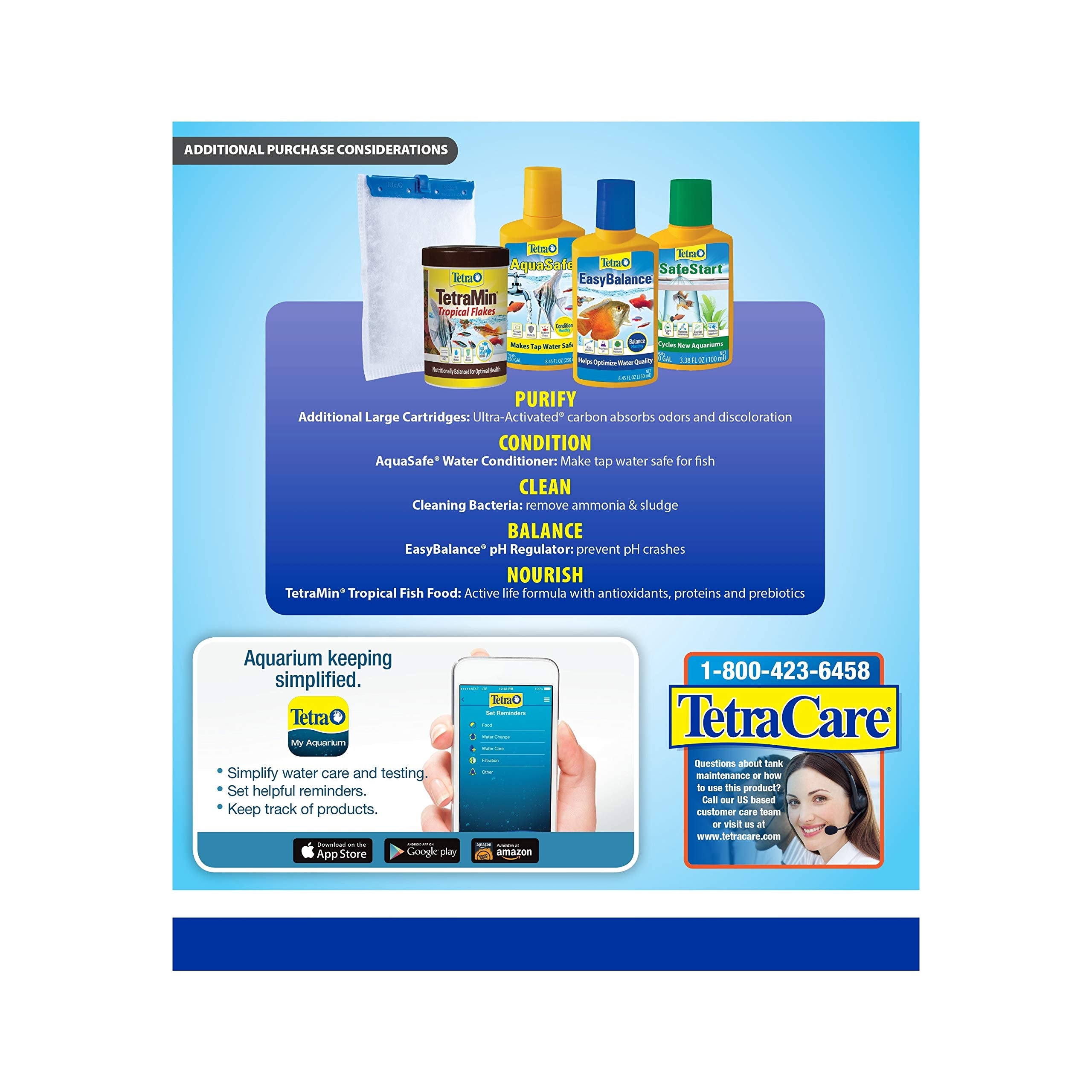 Tetra Whisper IQ packaging and color-code for quick cartridge size identification