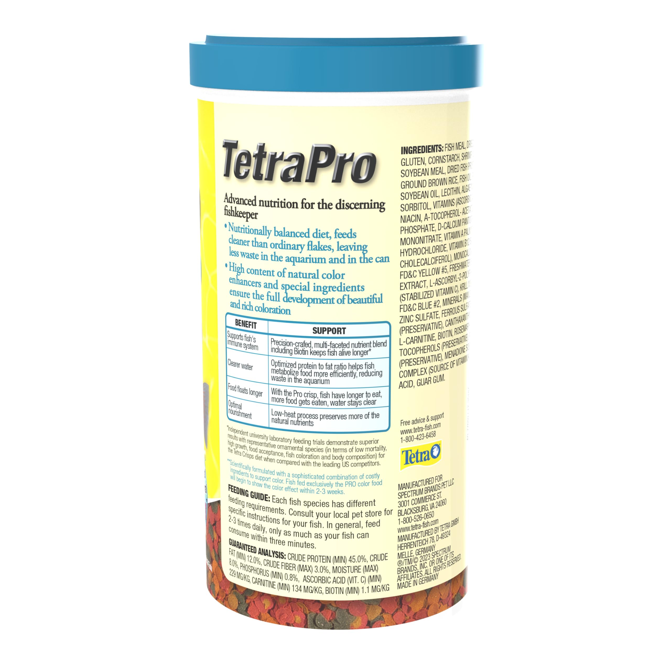 TetraPro crisps floating on aquarium surface for easy feeding