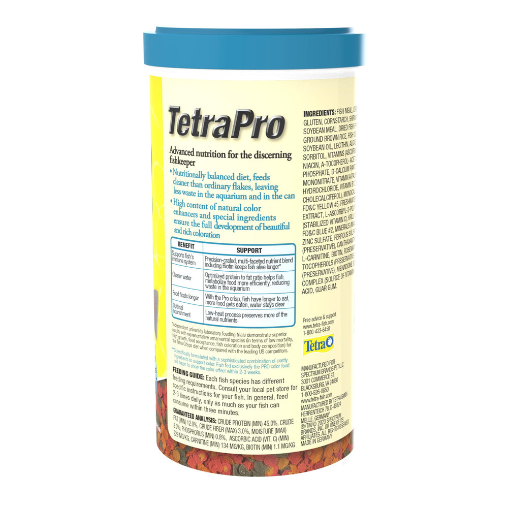 TetraPro crisps floating on aquarium surface for easy feeding