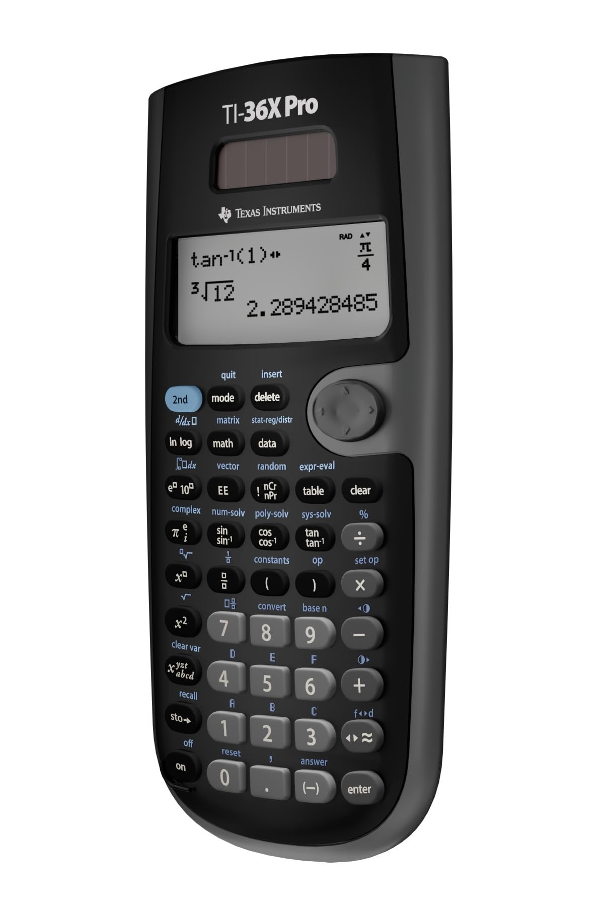Texas Instruments TI-36X Pro MultiView display showing MathPrint for clearer textbook-style math