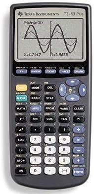 Texas Instruments TI-83 Plus in use on a desk during class for practical study support benefit