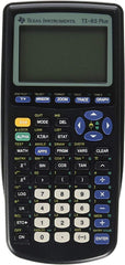 Texas Instruments TI-83 Plus LCD screen displaying graph and table for visual learning benefit