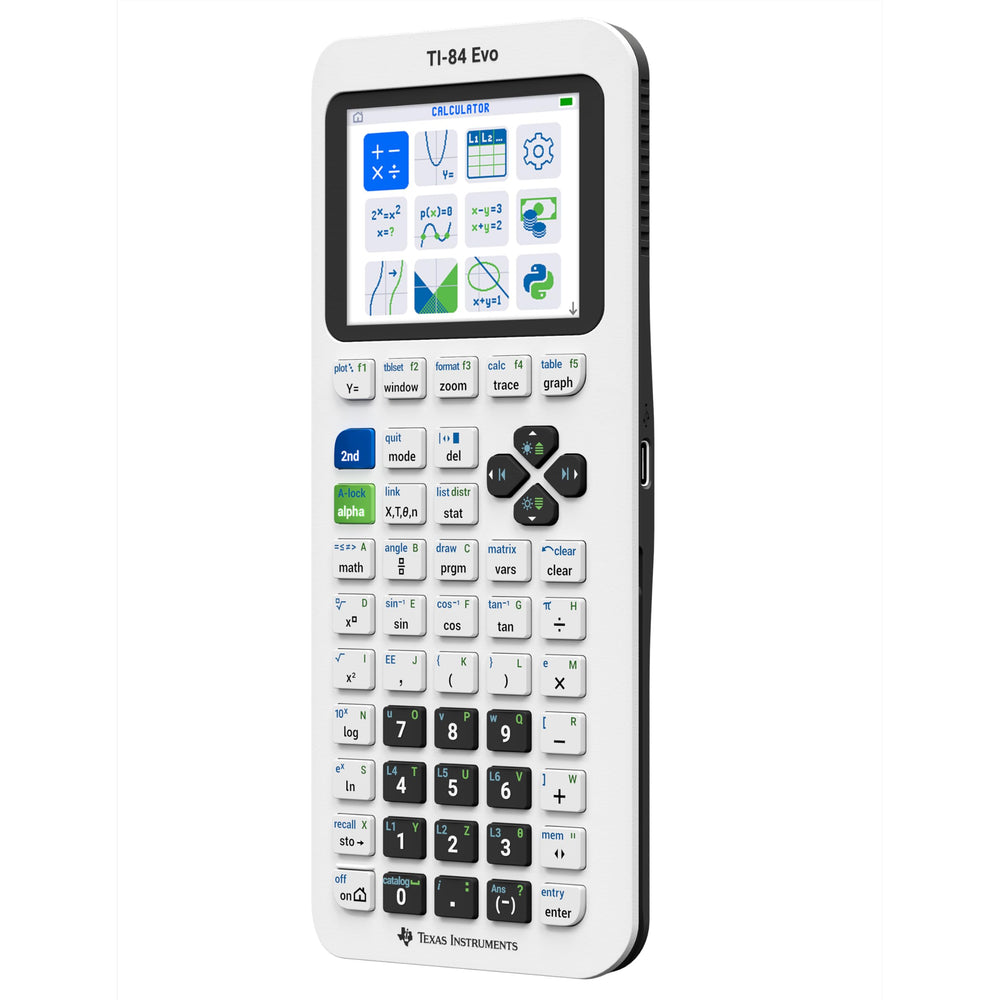 Texas Instruments TI-84 Evo display closeup highlighting larger graph area for easier pattern recognition
