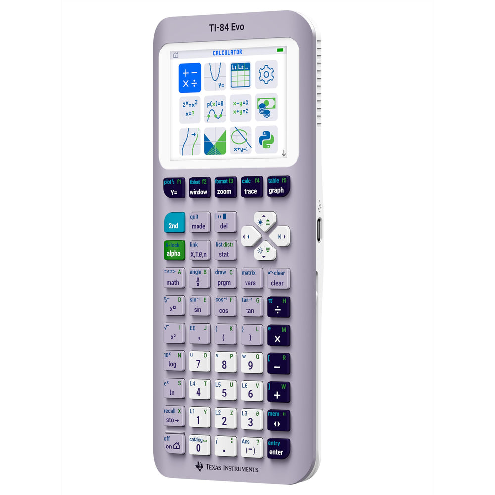 Texas Instruments TI-84 Evo rear view highlighting durable casing and secure battery design for longevity