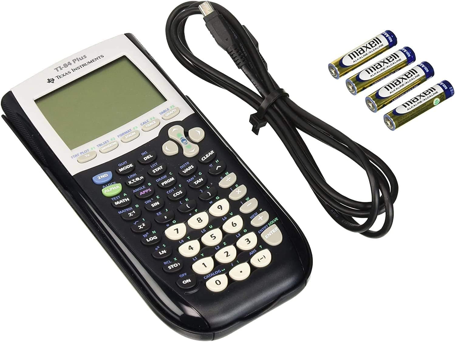 Texas Instruments TI-84 Plus with protective slide case open providing impact resistance