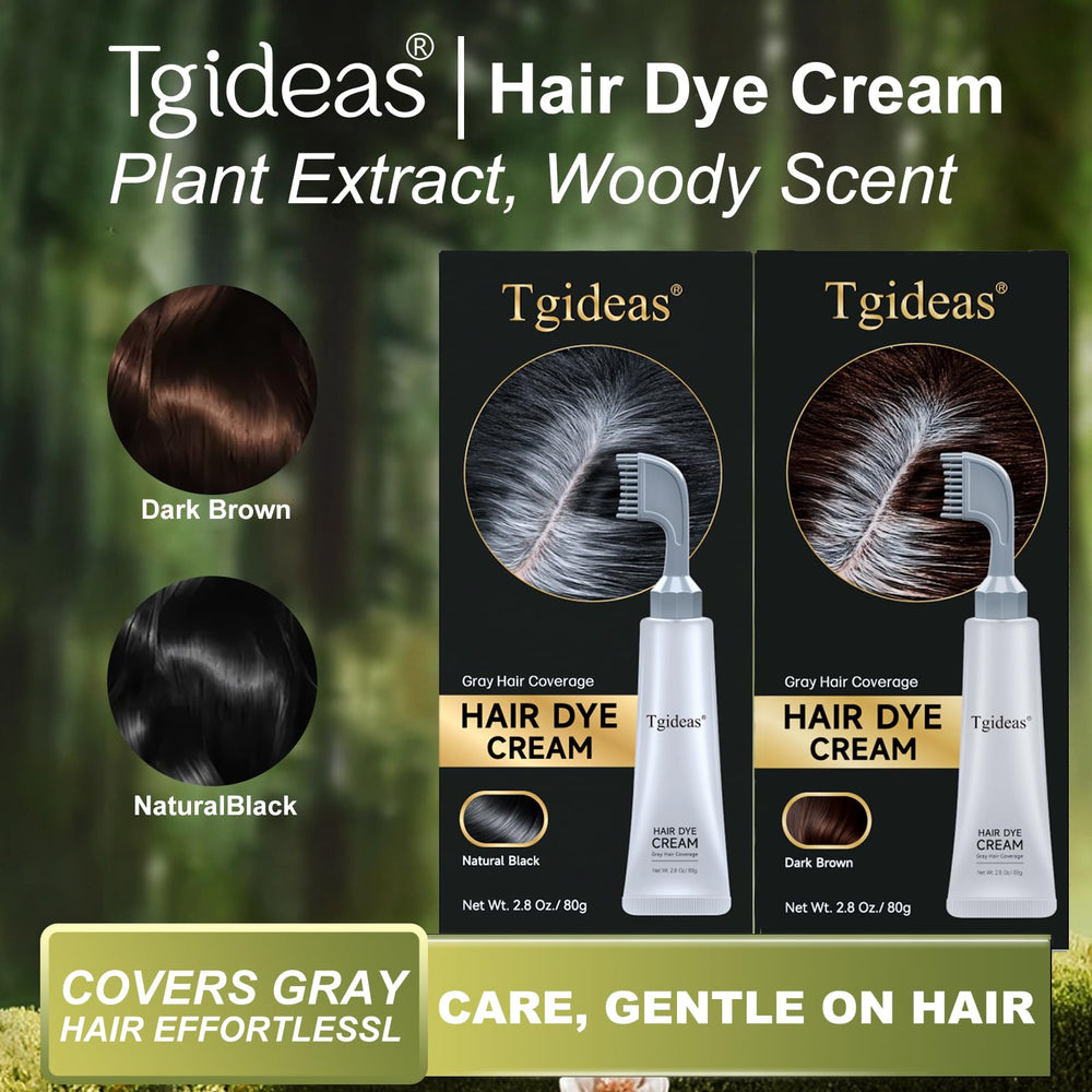 Tgideas lifestyle model with black hair displaying glossy, natural-looking color result