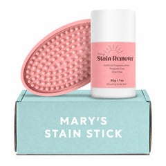 thanks mom co front packaging showing compact refillable stain stick and benefits