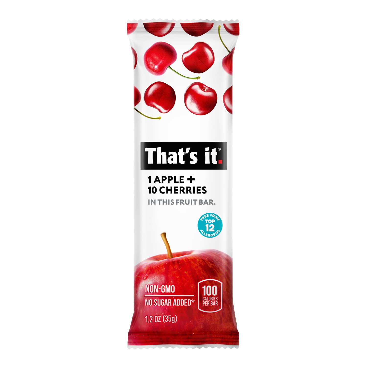 That’s it. apple and cherry ingredients close-up highlighting two-ingredient purity