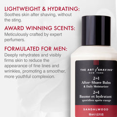 The Art of Shaving pump and label detail highlighting ingredient clarity