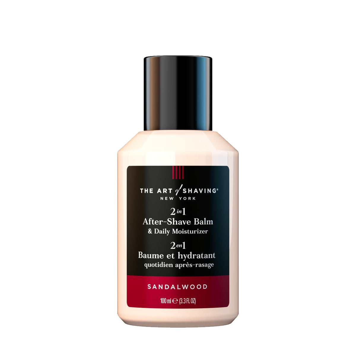 The Art of Shaving front packaging showing sandalwood balm and clear benefits