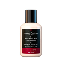 The Art of Shaving front packaging showing sandalwood balm and clear benefits