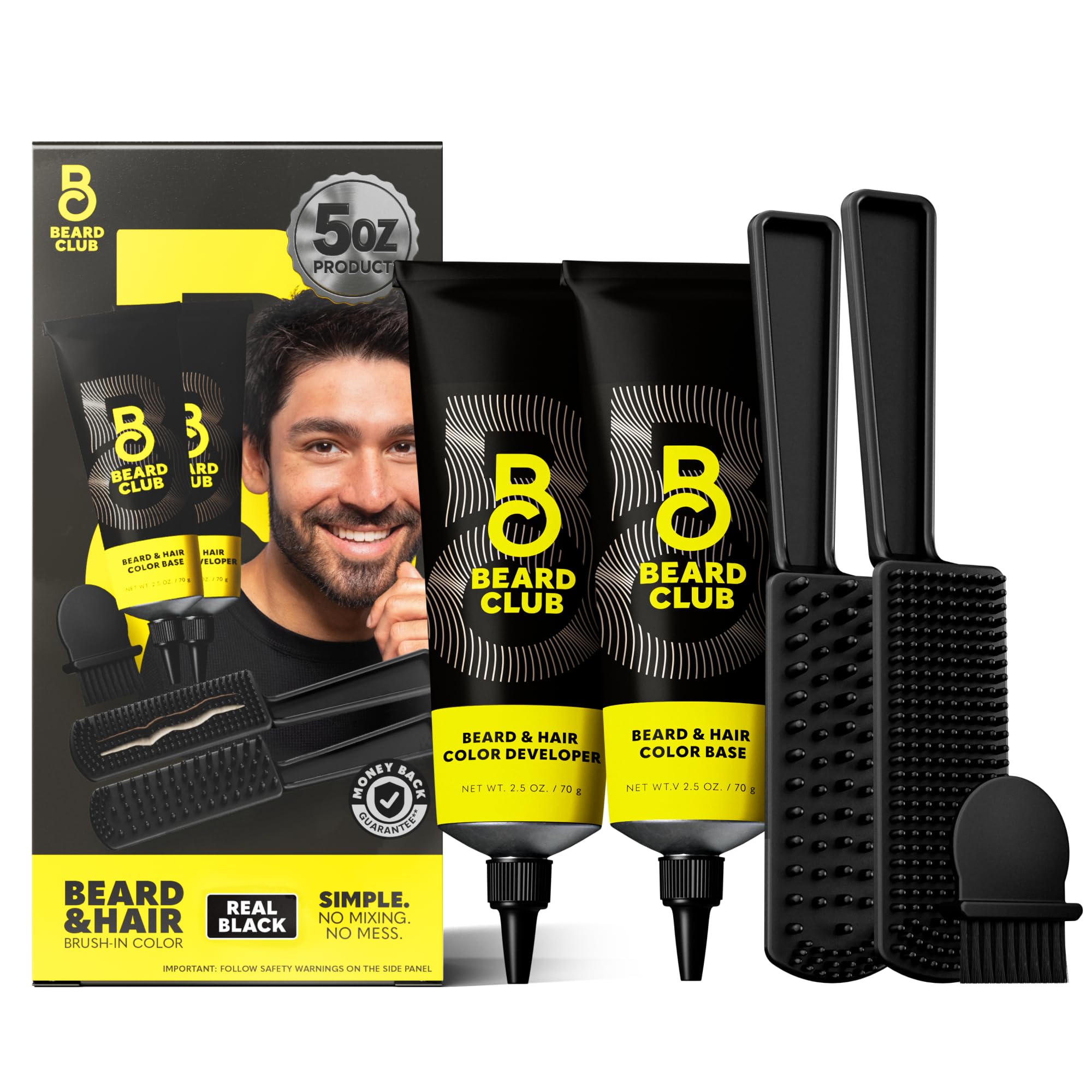 The Beard Club front packaging showing Real Black kit and benefits