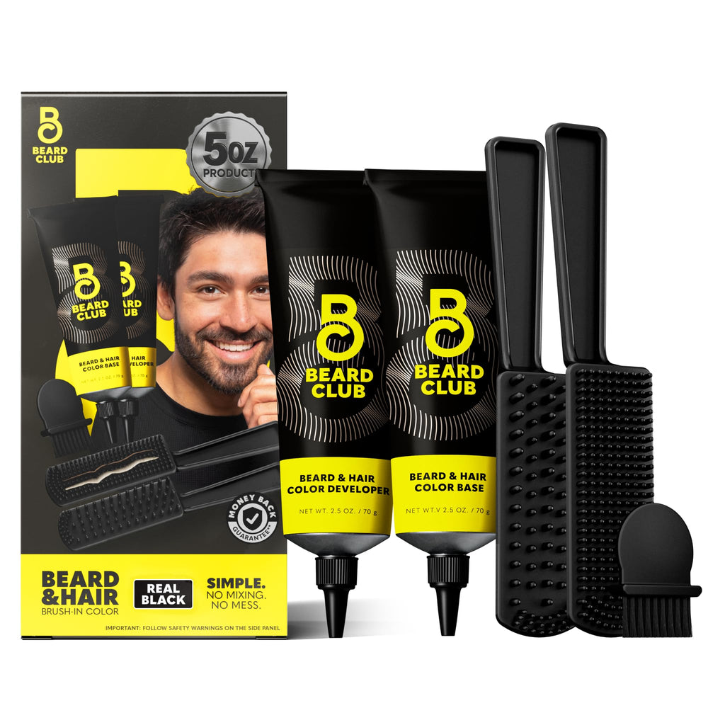 The Beard Club front packaging showing Real Black kit and benefits
