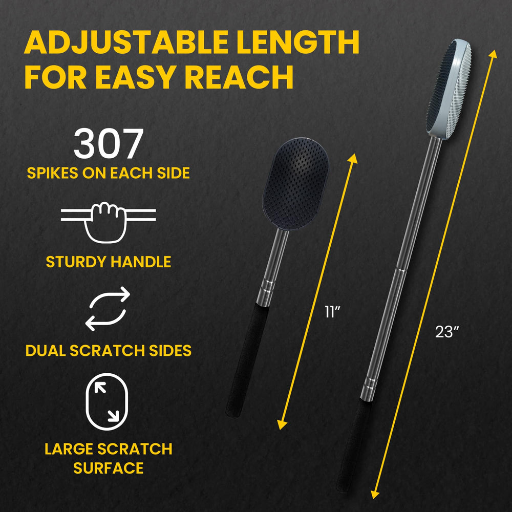 the body scratcher back reach in use highlights long reach for hard-to-reach areas