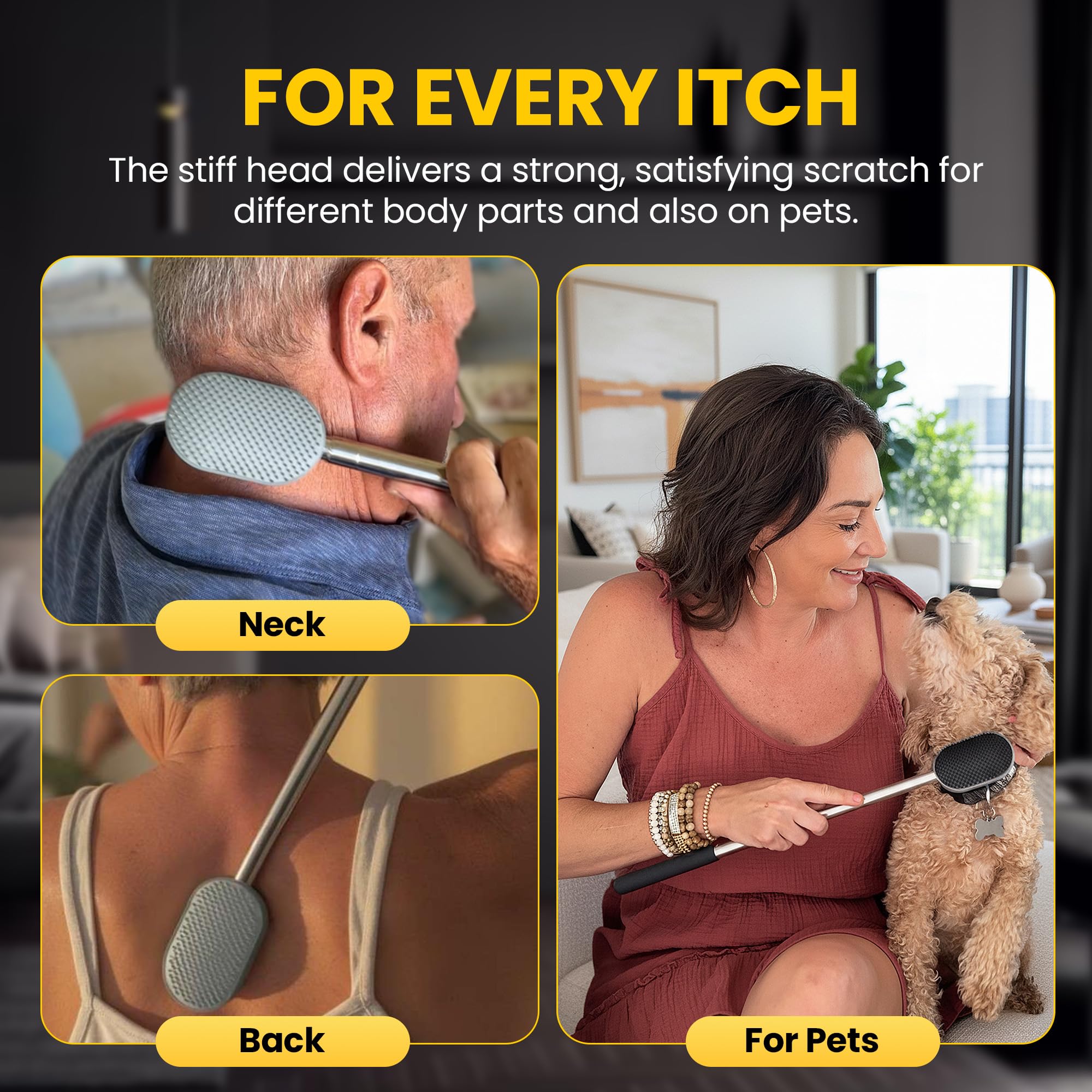 the body scratcher collapsed for storage shows compact size for travel and convenience