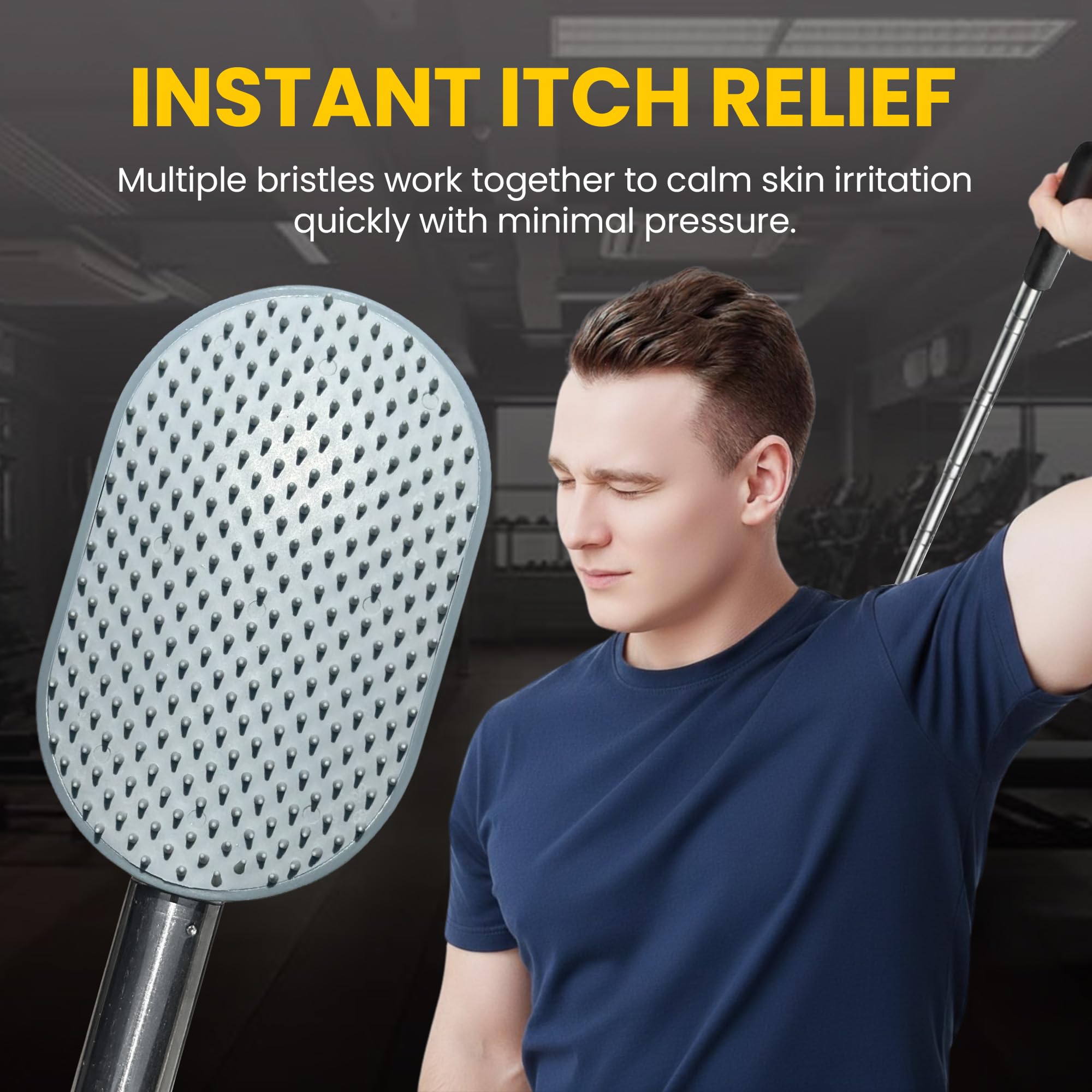 the body scratcher extended handle demonstrates reach and ergonomic comfort