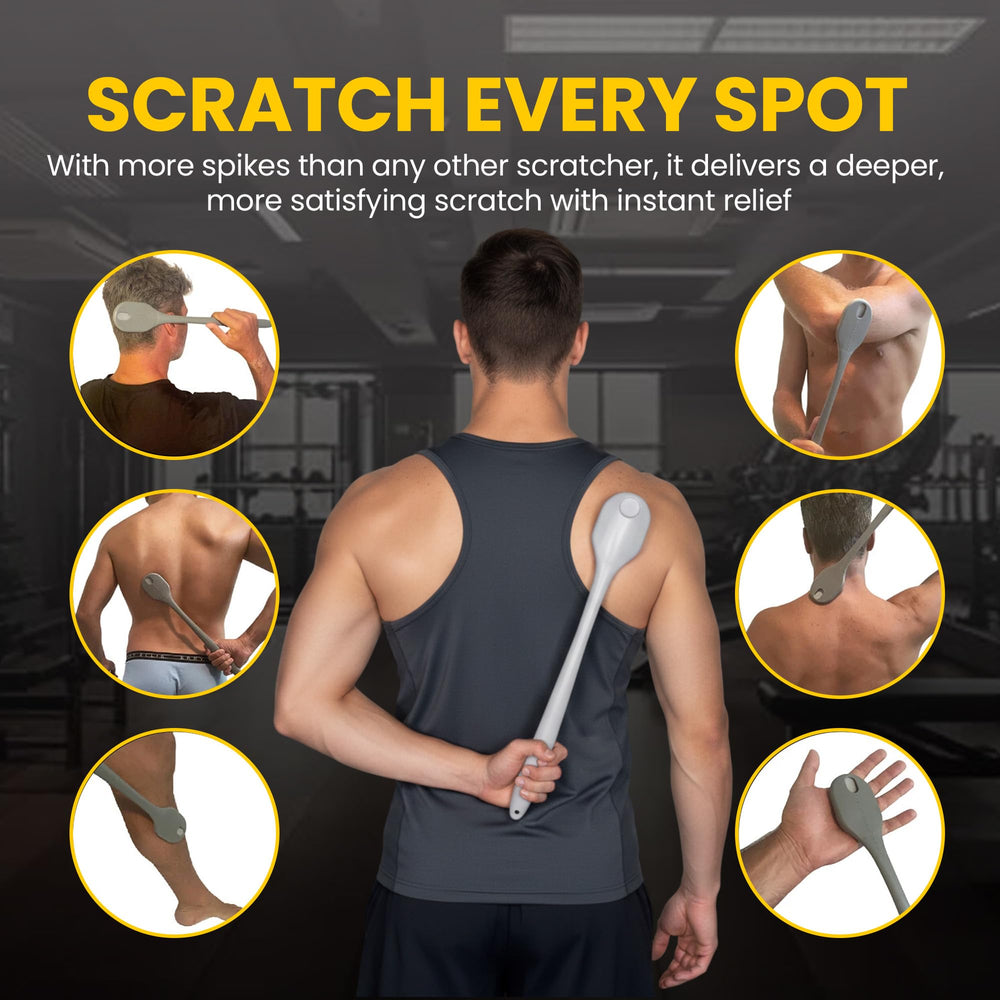 The Body Scratcher soft head closeup highlighting gentle flexible bristles for sensitive areas