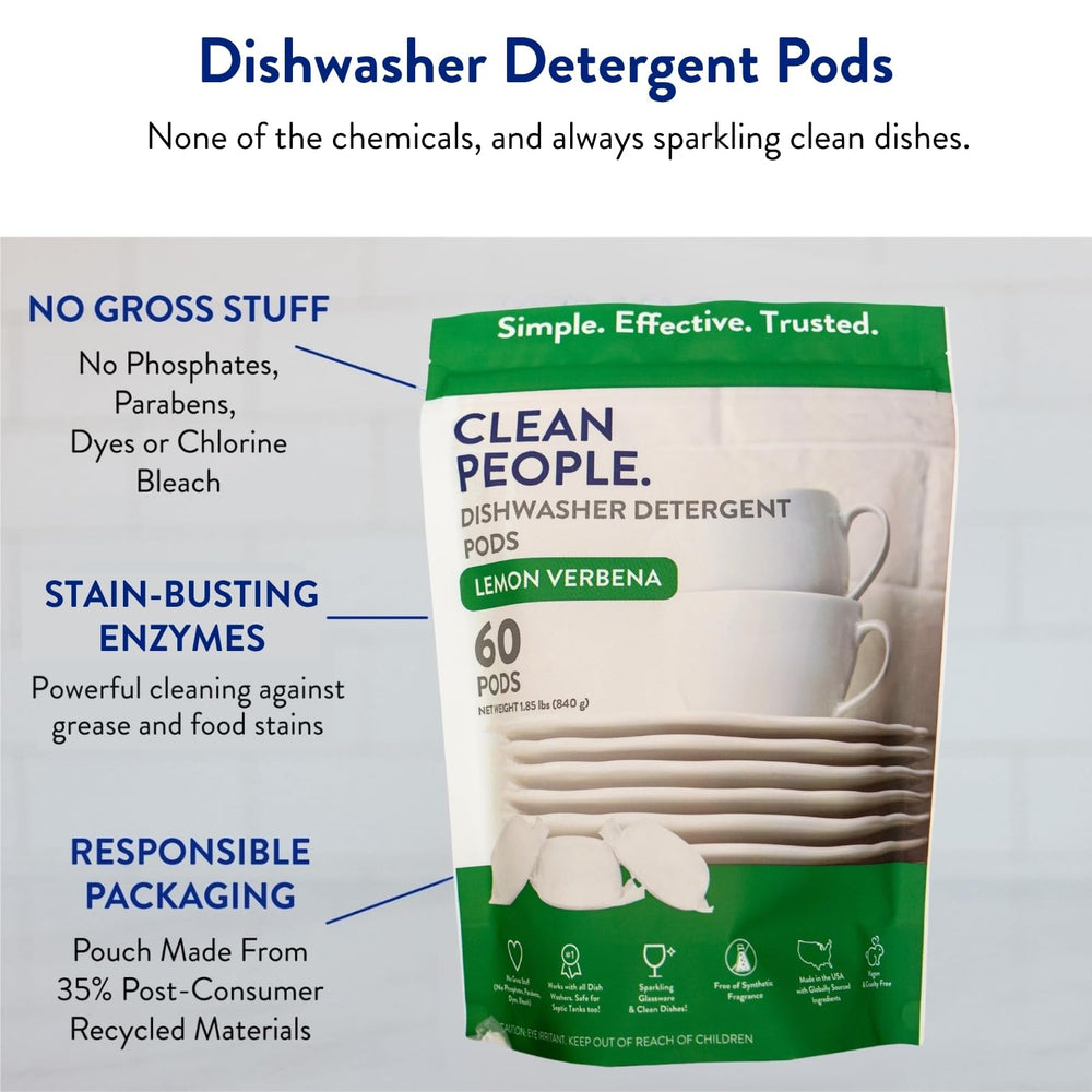 The Clean People ingredient badge highlighting enzyme power and eco benefit
