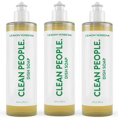 THE CLEAN PEOPLE front packaging showing lemon verbena bottle and benefits