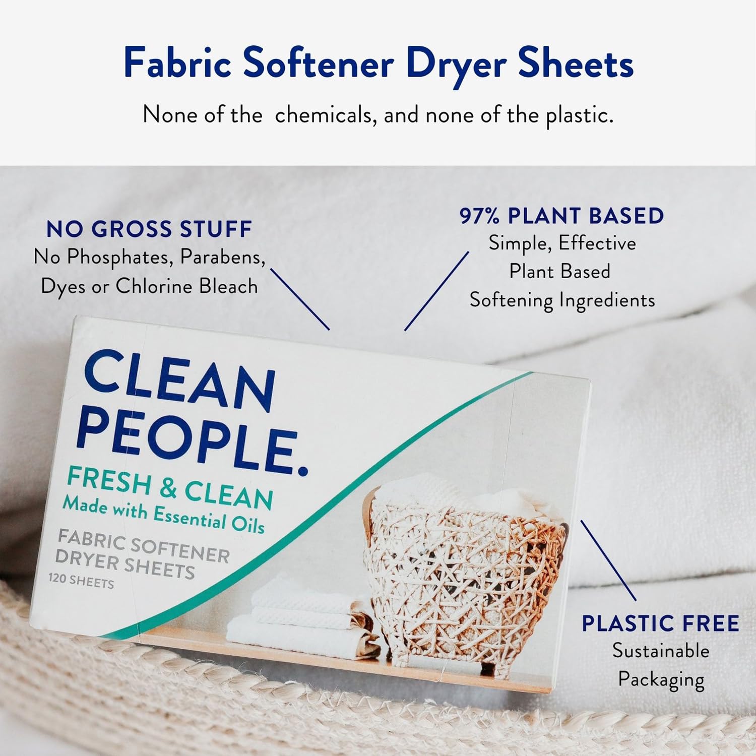 THE CLEAN PEOPLE folded sheet on table illustrating compact, economical supply