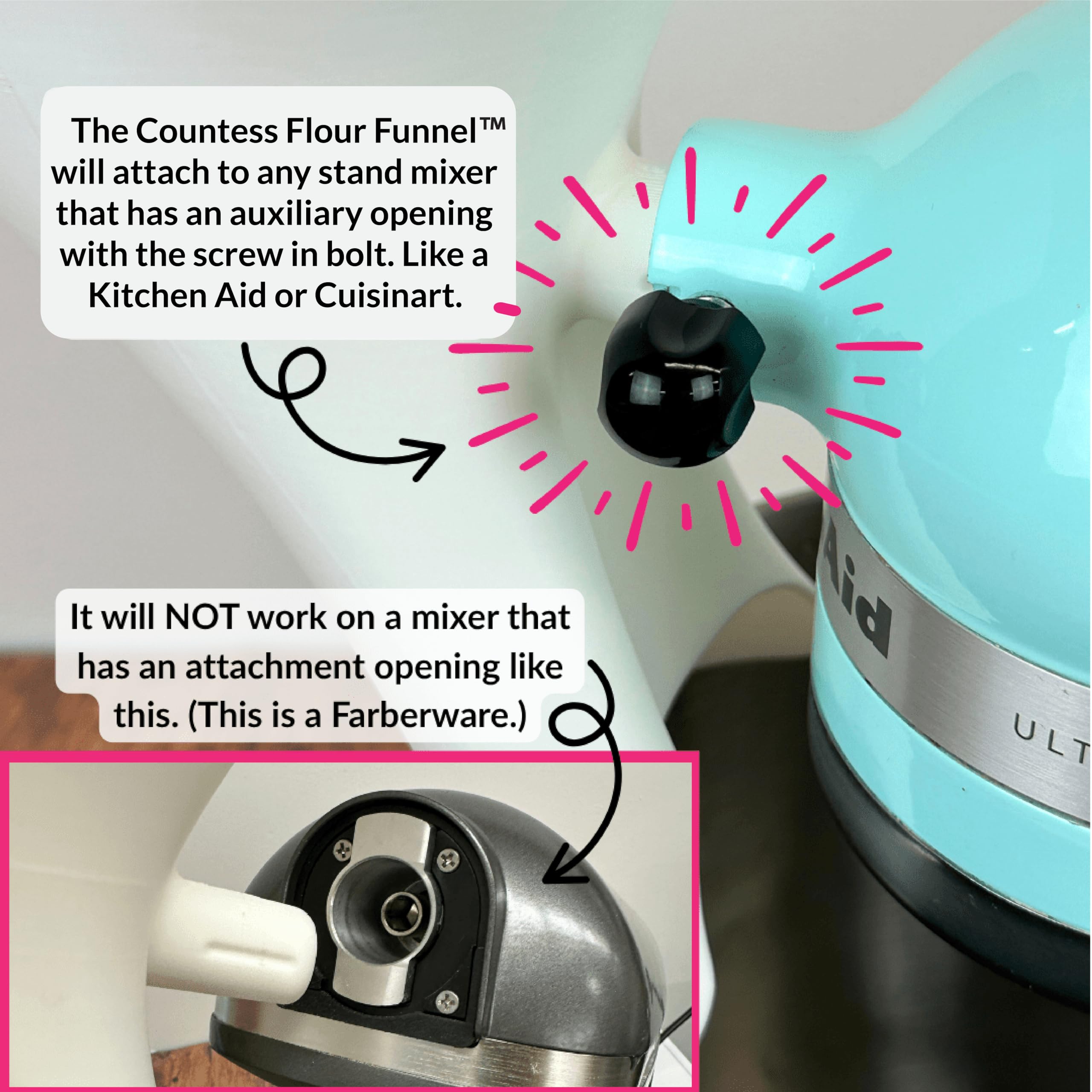 The Cookie Countess label close-up showing patent-pending made in USA quality assurance benefit