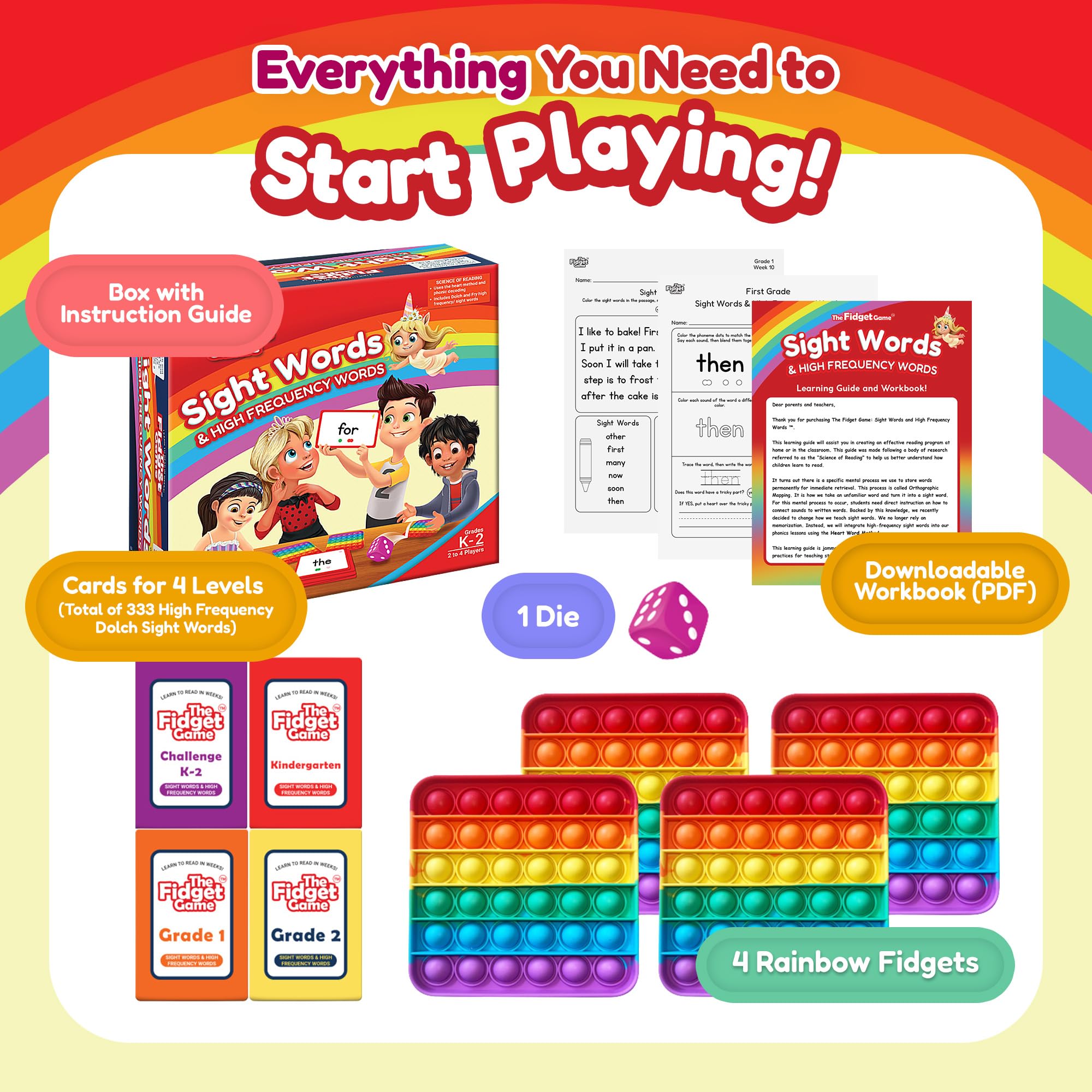 Colorful pop mats from The Fidget Game illustrating multisensory learning