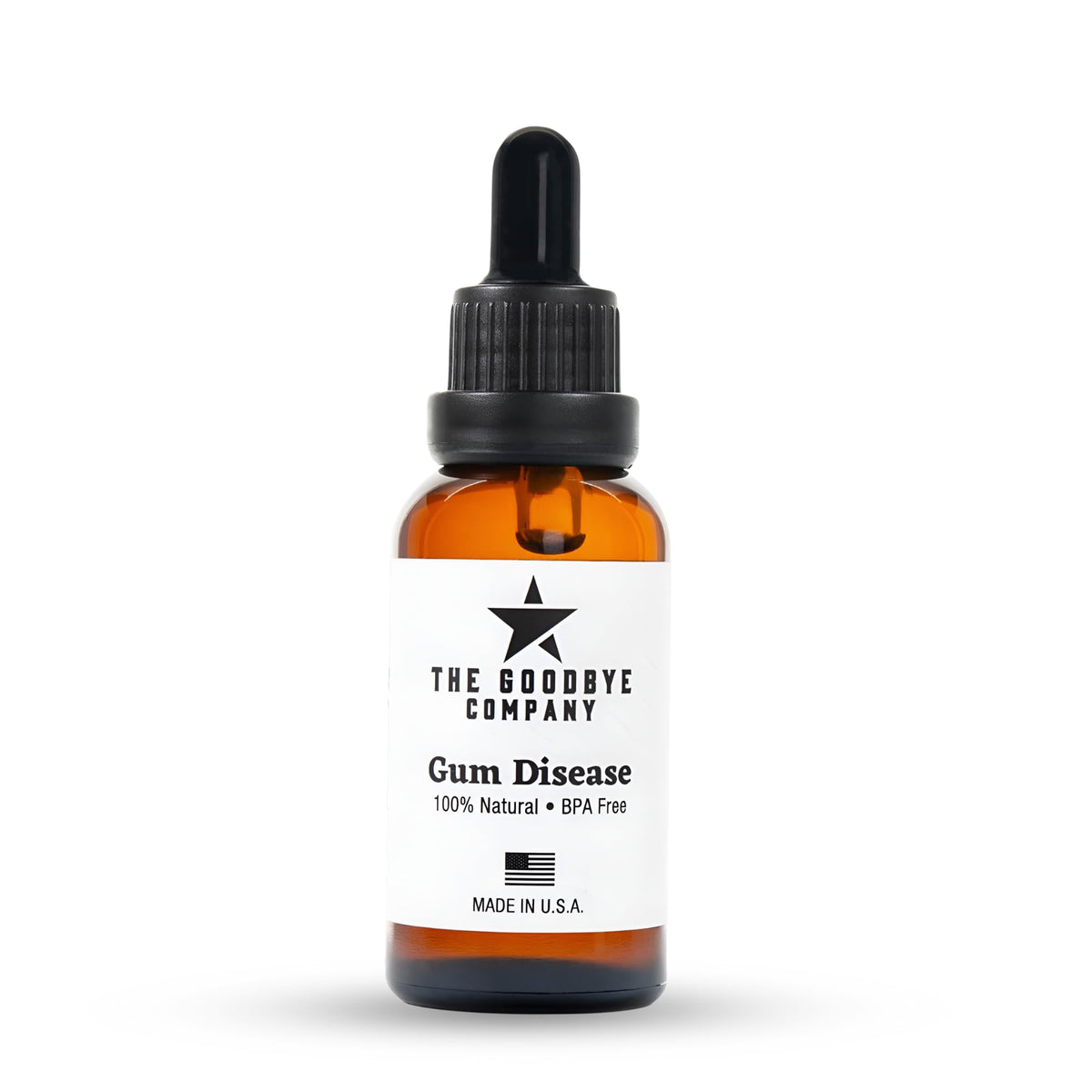 The Goodbye Company front bottle showing clean label and 30ml size for easy identification