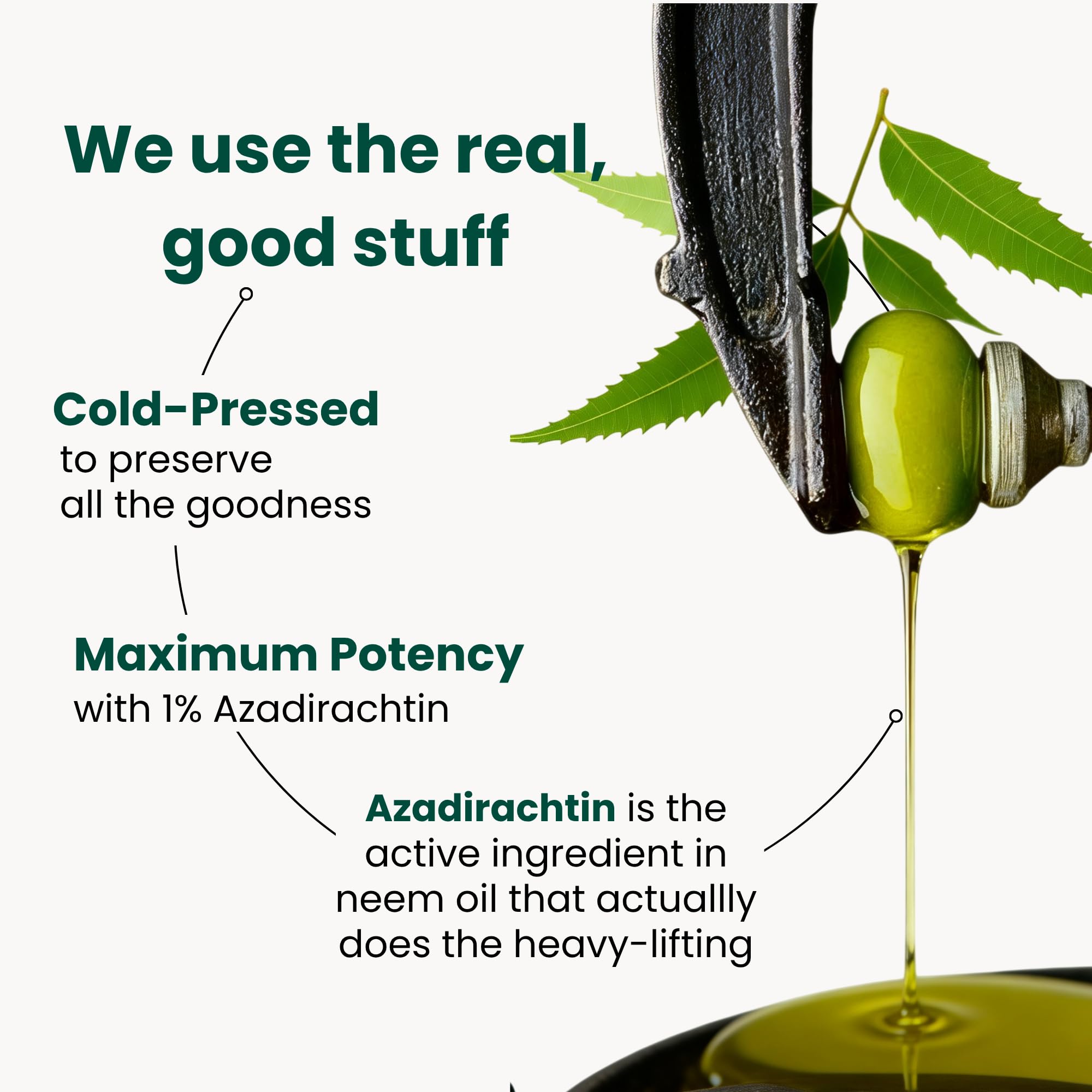 The Green Alcove neem oil texture close-up illustrating purity and mixability