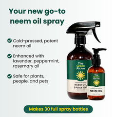 The Green Alcove refillable spray bottle included for easy application
