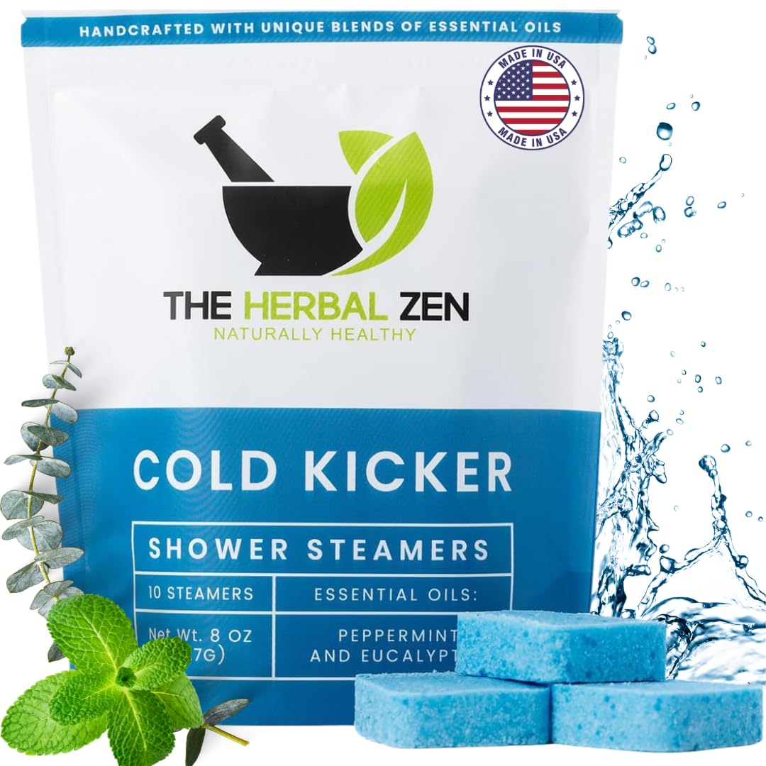 The Herbal Zen front packaging showing the Cold Kicker 10-pack and aromatherapy benefit