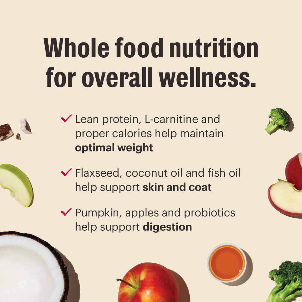 Nutrition facts and ingredient panel on The Honest Kitchen label