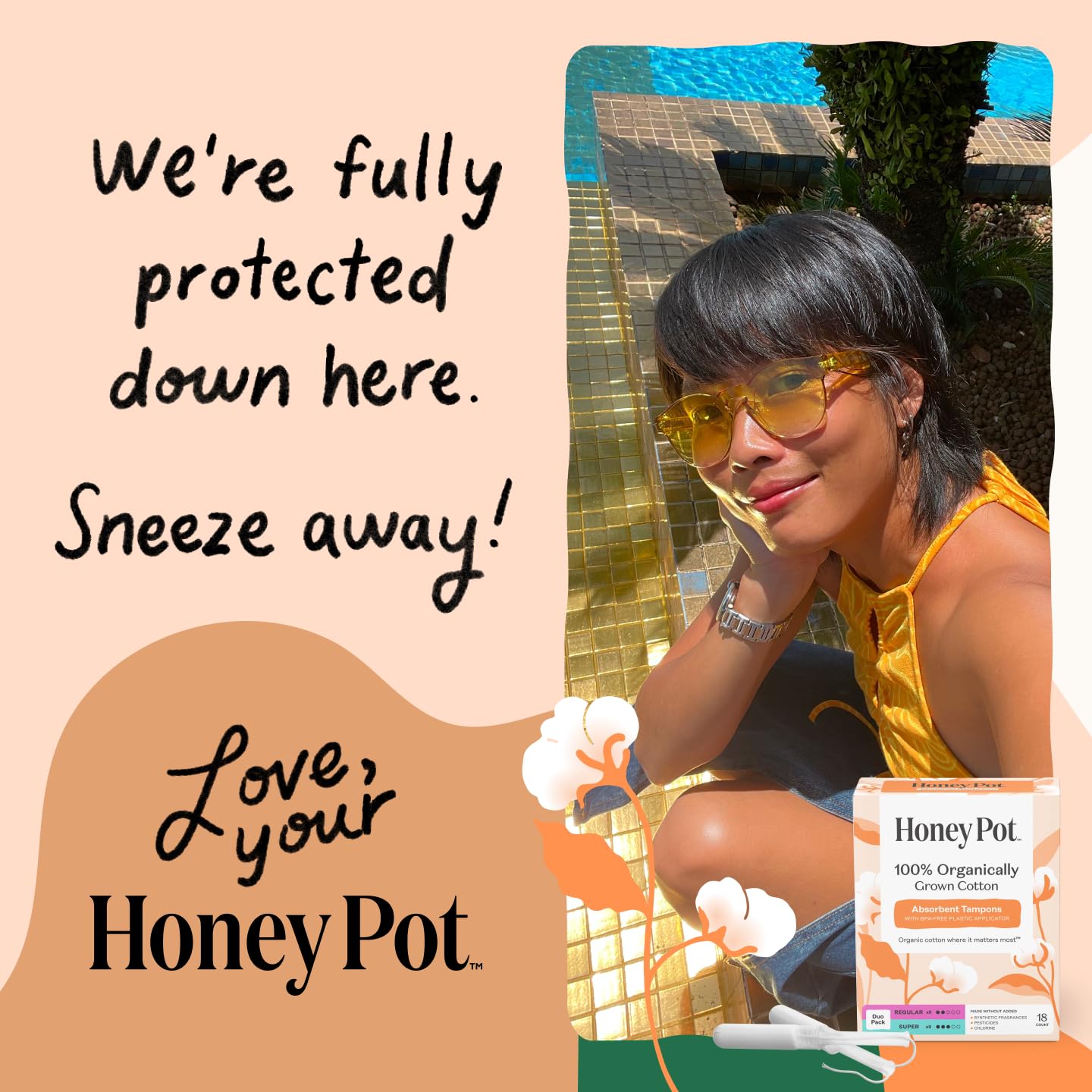 The Honey Pot Company stored in a toiletry bag depicting discreet travel-ready protection