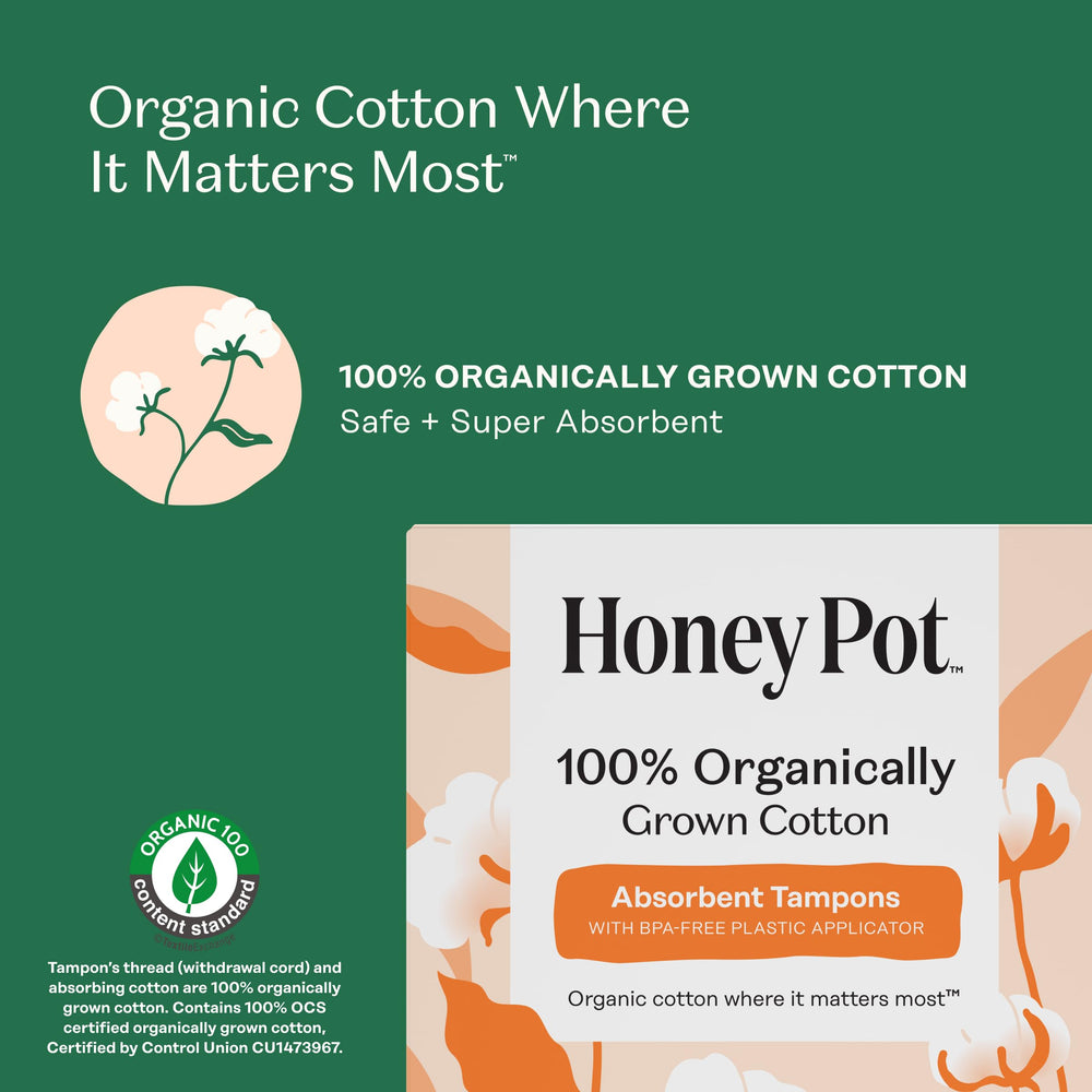 The Honey Pot Company sewn-in removal cord visible for secure, easy removal