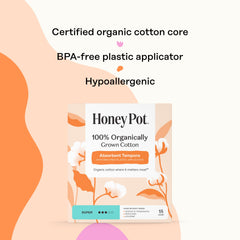 The Honey Pot Company textured grip on applicator for steady, slip-free insertion